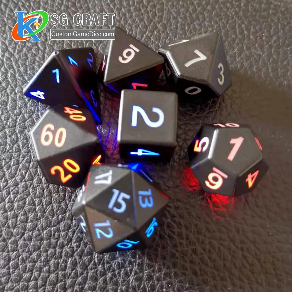 Hot Verkoop Geen Moq Nieuwe Type Led Dnd Sex Dice Game Set Knipperende Glowing Dice Set Limited Dobbelstenen