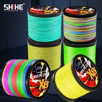 Ligne de pêche flottante en PE tressée à 8 brins avec double nœud, haute résistance, durable, écologique, légère et colorée pour la rivière