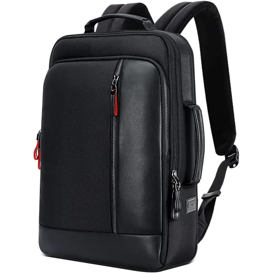 2023 New Water Resistant College Business Anti-Theft Laptop Rucksack Travel Friendly Laptop Backpack Leather Backpack Men