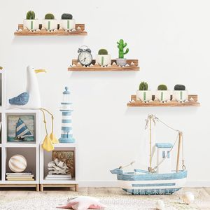 Wooden <b>Wall</b> Mounted <b>Floating</b> <b>Shelf</b> Rectangle Durable For Home Decor - Product Image 2