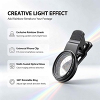 Filtre UV pour appareil photo Rainbow Streak, verre 52 mm, étanche, avec clip universel pour téléphone, pour photographie DSLR