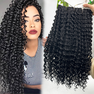 Extensiones de Cabello Sintético al por Mayor, Estilo Ruso, 24 Pulgadas, 4X Jade, Ondulado Profundo, Trenzas de Ganchillo Rubi, Cabello a Granel, Rizo Ariel, Ondulado Oceánico - Product Image 6