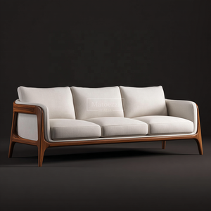 أريكة عصرية فاخرة مكونة من 3 مقاعد طقم أريكة أرجل خشبية من القماش اللهجة أثاث غرفة المعيشة إسفنجة ملء طعام معقول - Product Image 4