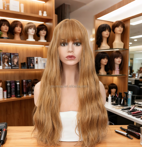 UMS Hot Sale Micro Krulhaarpruik Synthetische Vezel Geen Kant Volledig Machine Gemaakt Dubbele Weft Lichtgewicht Dagelijkse Pruik - Product Image 2