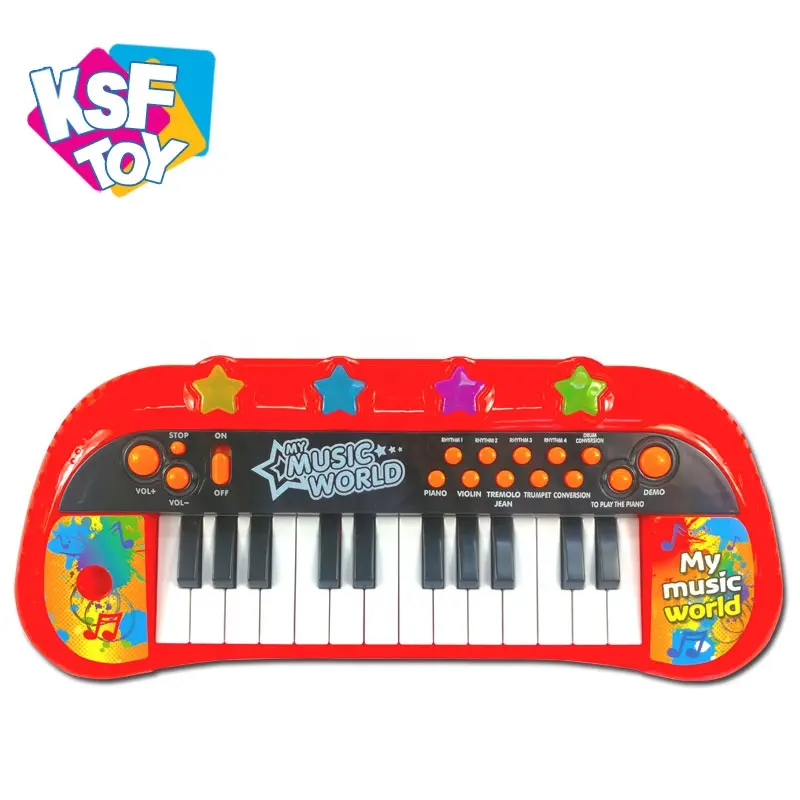 תינוק חינוכי צעצוע פלסטיק 24 מפתח מקלדות מוסיקה אלקטרונית פסנתר עם אור