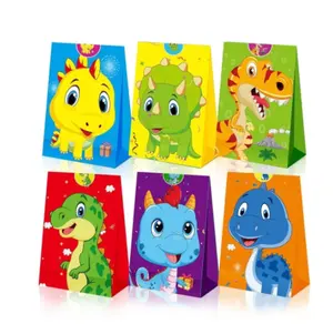 Cute Dinosaur Kraft Paper Packaging Bags Candy Gift Bag For Kids Birthday Party Decorations