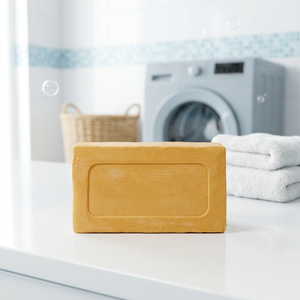 Barra de Detergente Amarillo Orgánico para Ropa con Espuma Abundante para la Limpieza de Prendas y Telas - Product Image 1
