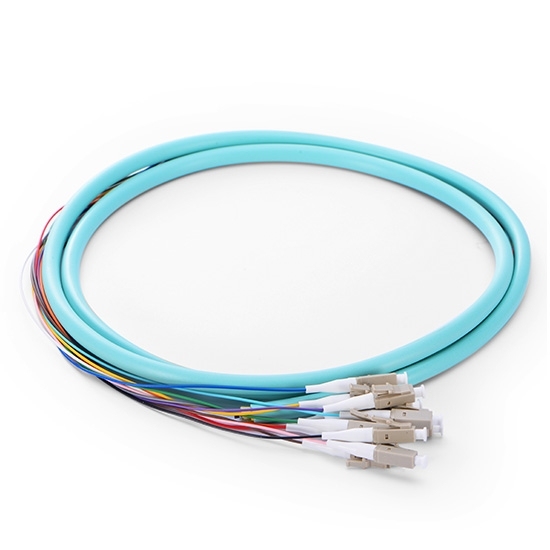 12fibers Pigtail LC SC ST APC UPC 12F SM OS2 OM3 OM4 Unjacketed Jacked Color-Coded Fiber Optic Pigtail