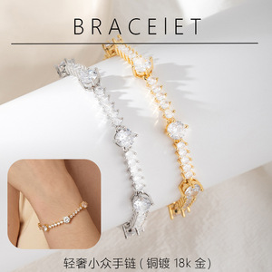 Trendy European American Style Zircon Tennis <b>Bracelet</b> Gold Women Fashion Jewelry Spring 2026 Yiwu Origin - Product Image 5