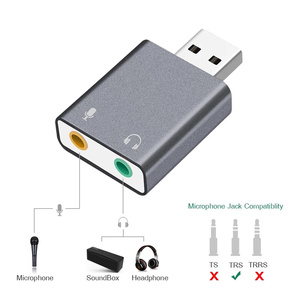 7.1 ảo kênh 3D Card âm thanh USB giao diện điều khiển âm thanh bên ngoài Card âm thanh 3.5mm - Product Image 2