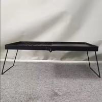Barbecue portable pliable en métal moderne avec plaque de cuisson, finition thermolaquée - Gril à charbon multifonctionnel facile à transporter