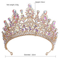 QS Novedad 2024 Corona de Alta Calidad con Pedrería Tiara de Lujo para Boda Joyería para Mujer