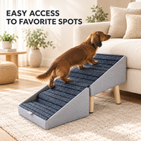Rampe et escalier pliables de luxe modernes pour petits chiens et chats, en bois massif, antidérapants, pour canapé, lit, repose-pieds, ottoman, accessoire de rangement