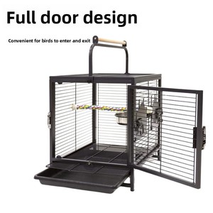 Portable Bird Cage for <strong>Parrots</strong> <strong>Car</strong> Mounted Outdoor Use Small Bird House with Food Bowl and Standing Stick Medium Size - Product Image 3