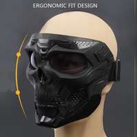 Masque tactique intégral coupe-vent pour moto tout-terrain, design crâne, pour le sport et la conduite