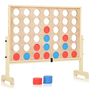 Jeu de société géant <span class=keywords><strong>4</strong></span> en ligne pour 2 joueurs, jeu de connexion en bois, jeu de connexion <span class=keywords><strong>4</strong></span> en ligne jumbo, grand jeu de cour - Product Image 1