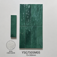 Carreaux rectangulaires brillants 75x300mm (3x12 pouces) en céramique décorative pour murs d'hôtels, villas et restaurants – Idéal pour les projets intérieurs
