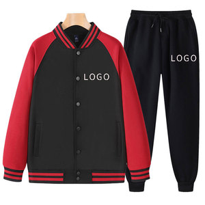 Áo hoodie oversized hợp thời trang mùa đông áo khoác bóng chày Màu nút dài tay thoải mái tùy chỉnh nhóm thời trang giản dị + quần - Product Image 4