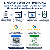 Carte de commentaires Google en allemand avec puce NFC PVC CR80, code QR allemand, commentaires clients pour les restaurants, les hôtels, la vente au détail et les entreprises