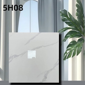 Carrelage en porcelaine poli haute brillance 60x60cm aspect marbre blanc pour sol de salon - Product Image 1