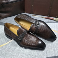 Nouveaux Mocassins Penny 2026 pour Hommes en Cuir Gaufré Crocodile, Chaussures Habillées à Enfiler pour Affaires, Style Sur Mesure de Qualité Supérieure à Prix d'Usine