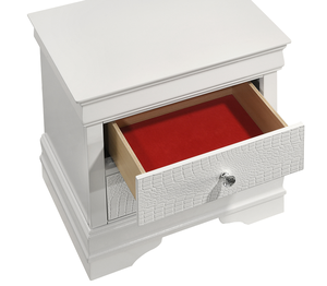 Upholstered Luxury Modern Convertible 5 <b>Pc</b> Queen Bedroom <b>Set</b> with LED Headboard Made with Wood in White - Product Image 4