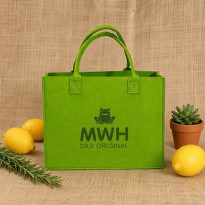 Sac fourre-tout en feutre recyclé écologique motif grenouille, personnalisable avec logo, vente en gros, directement de l'usine, pour courses et shopping - Product Image 2