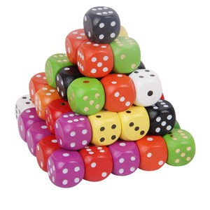 16mm Round Edge Wood Accessories <strong>Dice</strong> Games Custom Print Colorde logo Dots Wooden <strong>Dice</strong> Set <strong>Tower</strong> - Product Image 4