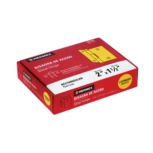 Master con unità 200 cerniera rettangolare 2 'ottone-placcato in acciaio, HERMEX - Product Image 3