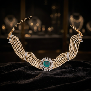 Collier de mariage chic pour femme avec perles d'imitation superposées - 36g 180301 - Product Image 2
