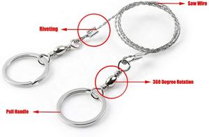 Outil d'urgence portable pour le camping en plein air, la survie, la coupe manuelle de fil métallique en acier et <span class=keywords><strong>bois</strong></span>, avec fermeture éclair, design tendance - Product Image 2