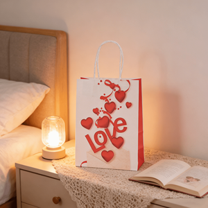 Sac en papier kraft recyclable de qualité supérieure pour la Saint-Valentin avec impression personnalisée pour les boutiques <span class=keywords><strong>et</strong></span> les magasins de cadeaux - Product Image 2