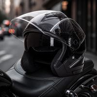 Casque de moto demi-face réglable pour adulte, double visière HD, équipement de cyclisme quatre saisons, casque de sécurité pour vélo de route, neuf