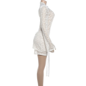 Abito <span class=keywords><strong>da</strong></span> sera elegante e aderente <span class=keywords><strong>da</strong></span> donna <span class=keywords><strong>in</strong></span> <span class=keywords><strong>pizzo</strong></span> traforato stile francese, collezione Autunno 2026 - Product Image 5