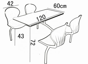 Moderno durable restaurante <span class=keywords><strong>de</strong></span> <span class=keywords><strong>comida</strong></span> rápida muebles fijo <span class=keywords><strong>de</strong></span> mesa y silla <span class=keywords><strong>de</strong></span> almuerzo escolar <span class=keywords><strong>de</strong></span> mesa 1101 Santang - Product Image 5