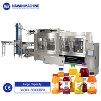 Ligne de production de jus de fruits entièrement automatique à 60 têtes rotatives, remplisseuse de boissons électrique contrôlée par PLC, 200 ml-2000 ml, pour bouteilles PET
