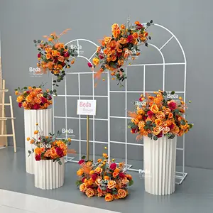 Beda Orange Decorative Centerpieces Handmade Flower Centerpieces Floral Arrangement Wedding Reception Table Decoration