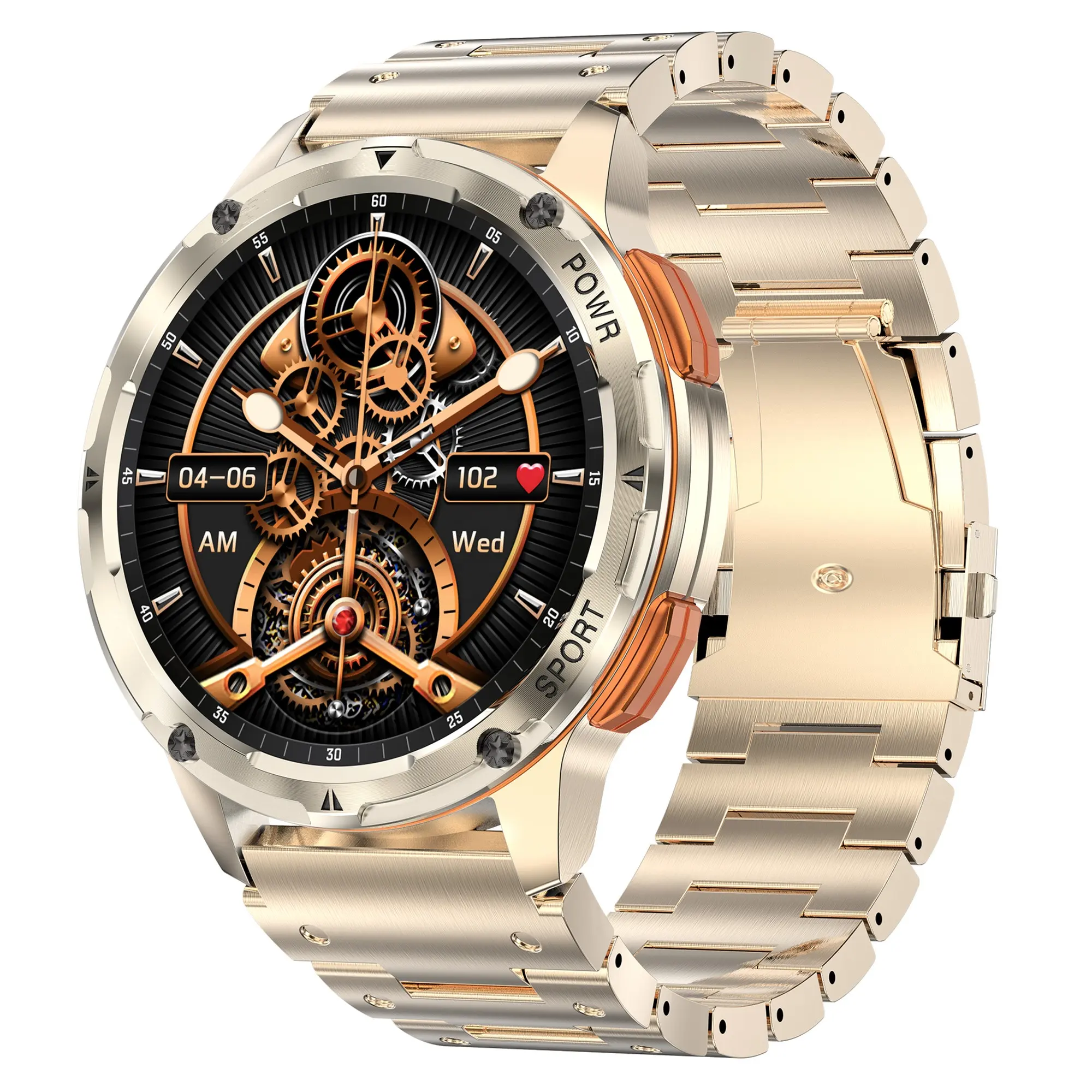 2024 new arrival AMOLED smart watch AK59 men's sports watch All-steel material waterproof Health monitoring smartwatch