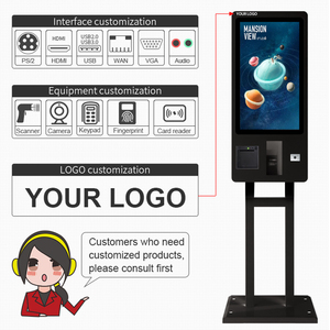 23.6 Inch <strong>POS</strong> <strong>Terminal</strong> Holder Floor Stand Or Wall Mount Kfc McDonald Food Ordering Kiosks Self Service <strong>Payment</strong> Kiosk Restaurant - Product Image 2