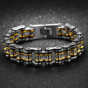 Nuevo diseñador Biker pulsera de acero inoxidable Heavy Metal bicicleta Biker motocicleta enlace cadena pulseras para hombres adolescentes niños - Product Image 2