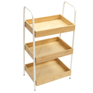 Estante de almacenamiento de tres niveles para el hogar, apto para cocina, sala de estar, baño y dormitorio, ideal para guardar objetos. - Product Image 1