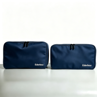 Sacs de rangement de voyage en twill à double fermeture éclair, 3 pièces, sacs de compression pliables personnalisables avec logo pour le voyage