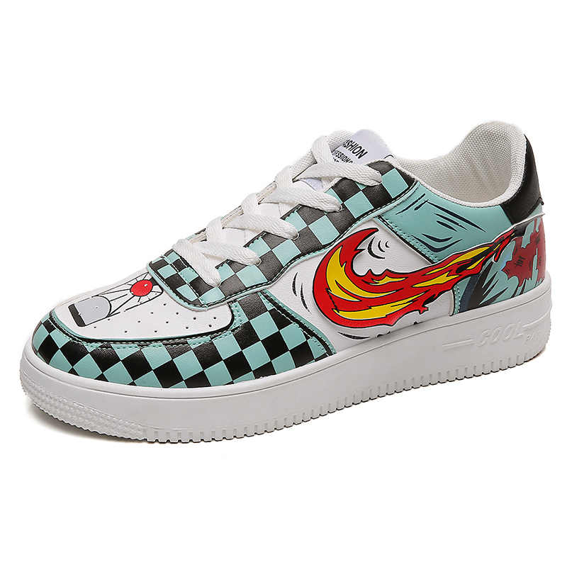 Custom logo Designer Men Sneakers Demon Slayer 3D Anime Breathable Men Casual Shoes Men Skateboard Shoes