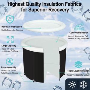 Baignoire Spa Moderne d'Extérieur Pliable et Portable pour Bain de Glace, Baignoire de Plongeon Froide en PVC avec Couvercle Gonflable, Écologique pour la Récupération Sportive - Product Image 5