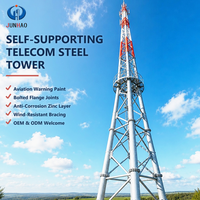 Menara Komunikasi Tiga Kaki untuk Jangkauan Jaringan Stasiun Basis Telekomunikasi Struktur Antena Baja Galvanis