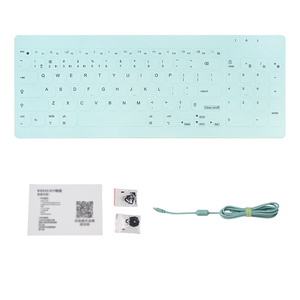 คีย์บอร์ดซิลิโคนแบบไร้สายกันน้ำสามโหมดสำหรับโรงพยาบาล ใช้ได้ทั้งแบบใหม่และแบบมือสอง มาตรฐาน IP68 สำหรับอุตสาหกรรมและการแพทย์ - Product Image 1