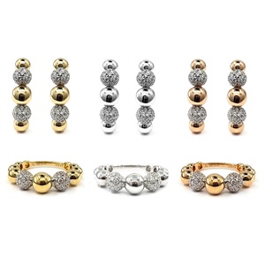 Fabricant chinois de bijoux Boucles d'oreilles créoles rondes en or rose massif 18 carats avec diamants véritables de qualité supérieure pour femme - Product Image 4