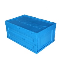 Bacs fourre-tout de pile de stockage logistique robuste caisse mobile en plastique avec couvercle Rectangle mur solide grande boîte