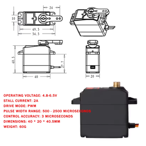 Servomotor de un solo eje <span class=keywords><strong>DS3115</strong></span> MG de 15 kg con engranaje metálico de gran torque de 15 kg, sin posición, de alta precisión para coches HSP, barcos y robots - Product Image 5