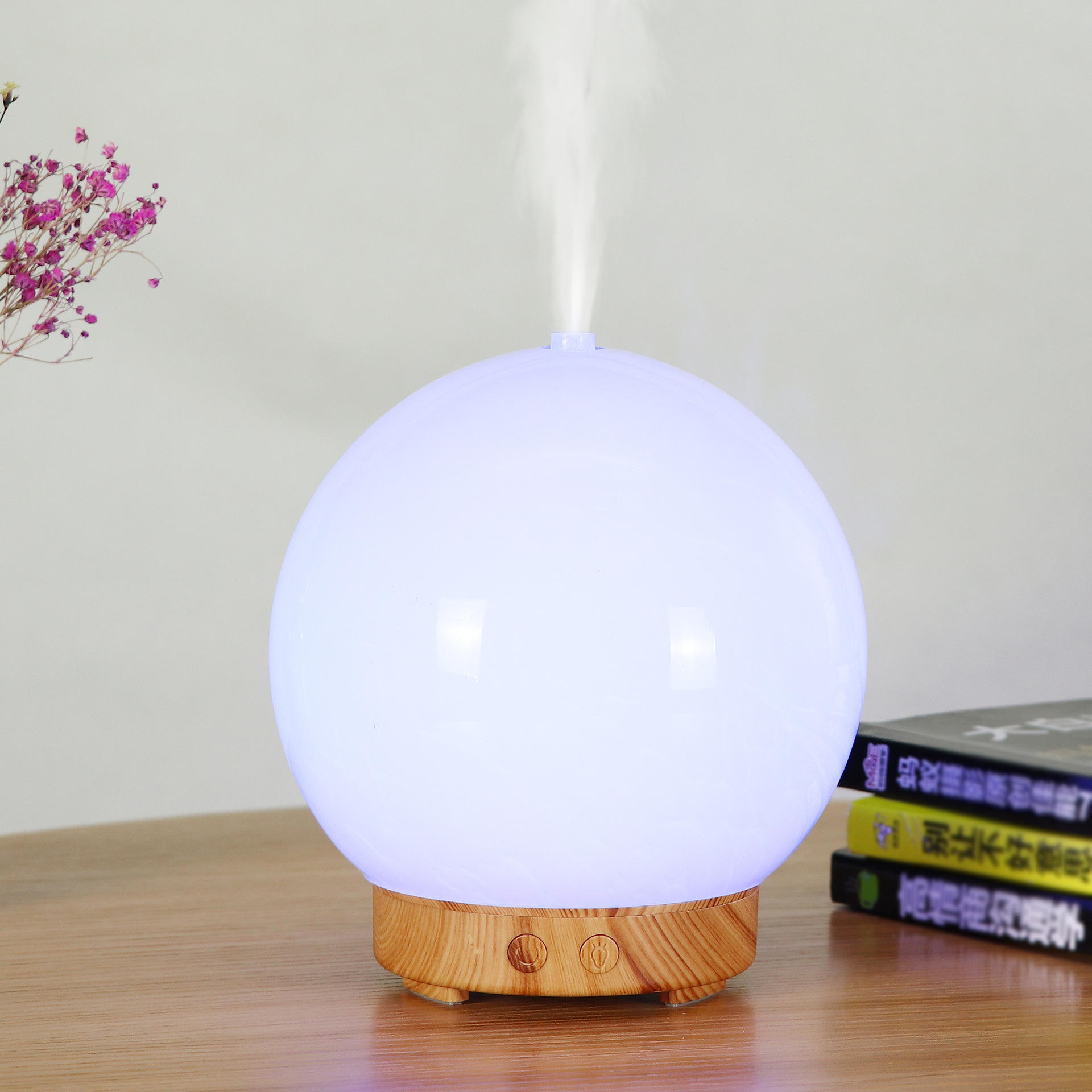 ลายไม้สีอ่อนพร้อมขนนกสีขาว (BL013)